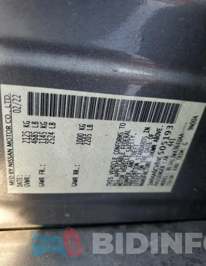 1N4AA6CV8NC505193 Photo# 12