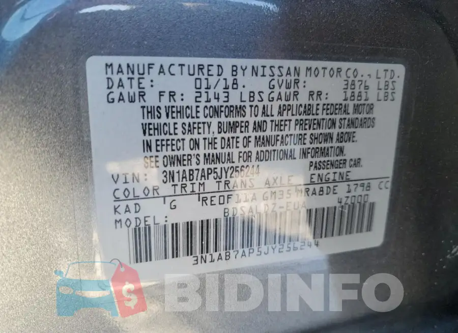 3N1AB7AP5JY256244 Photo# 12
