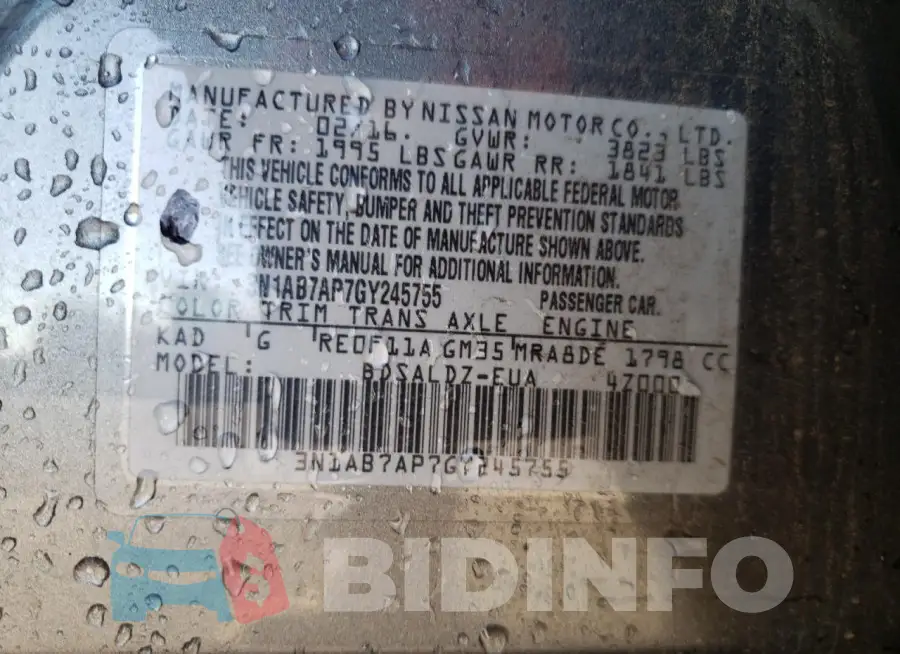 3N1AB7AP7GY245755 Photo# 12