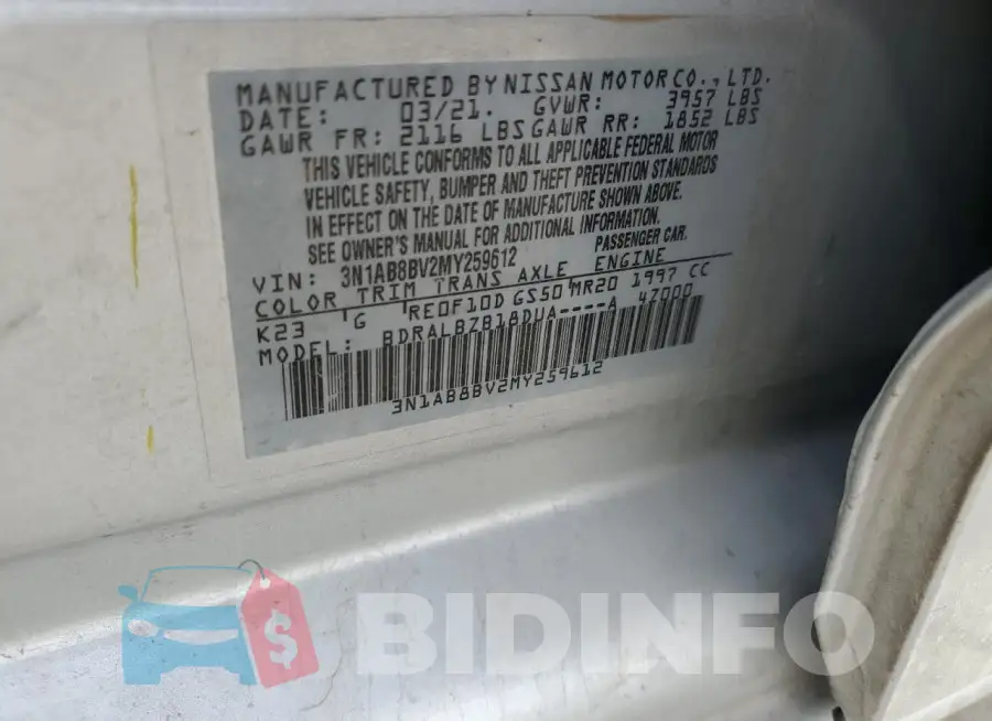 3N1AB8BV2MY259612 Photo# 12