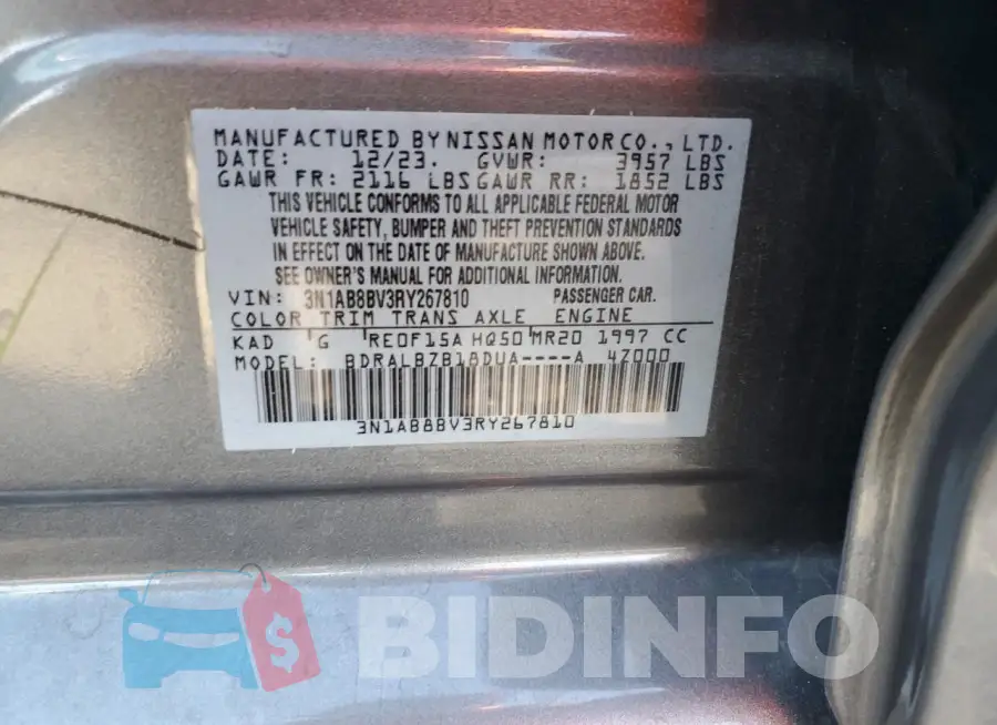 3N1AB8BV3RY267810 Photo# 12