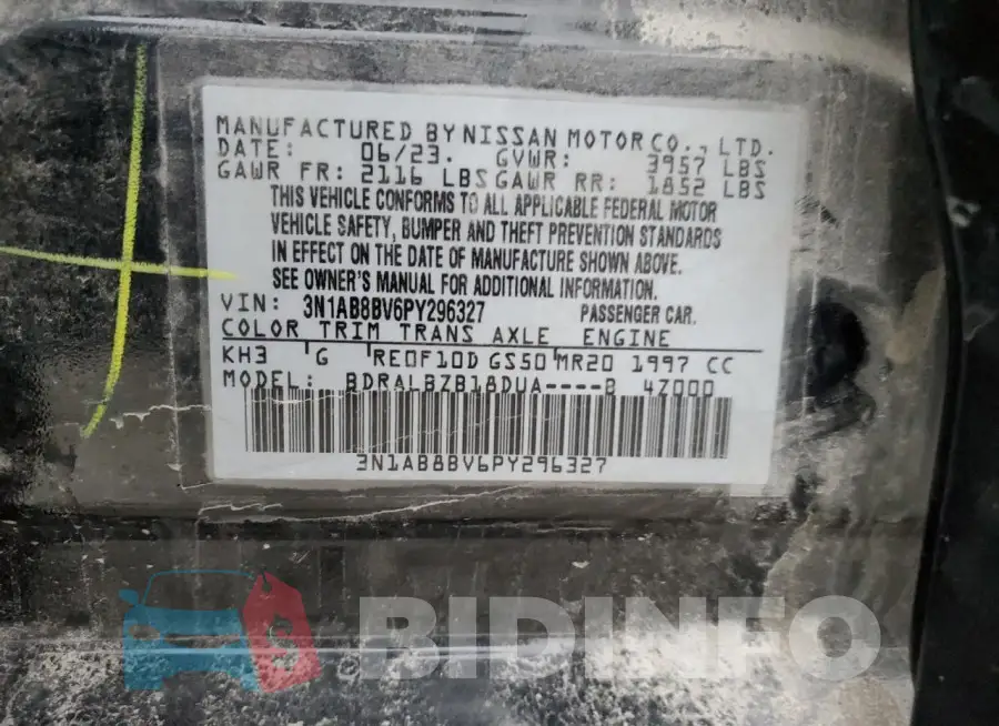 3N1AB8BV6PY296327 Photo# 12