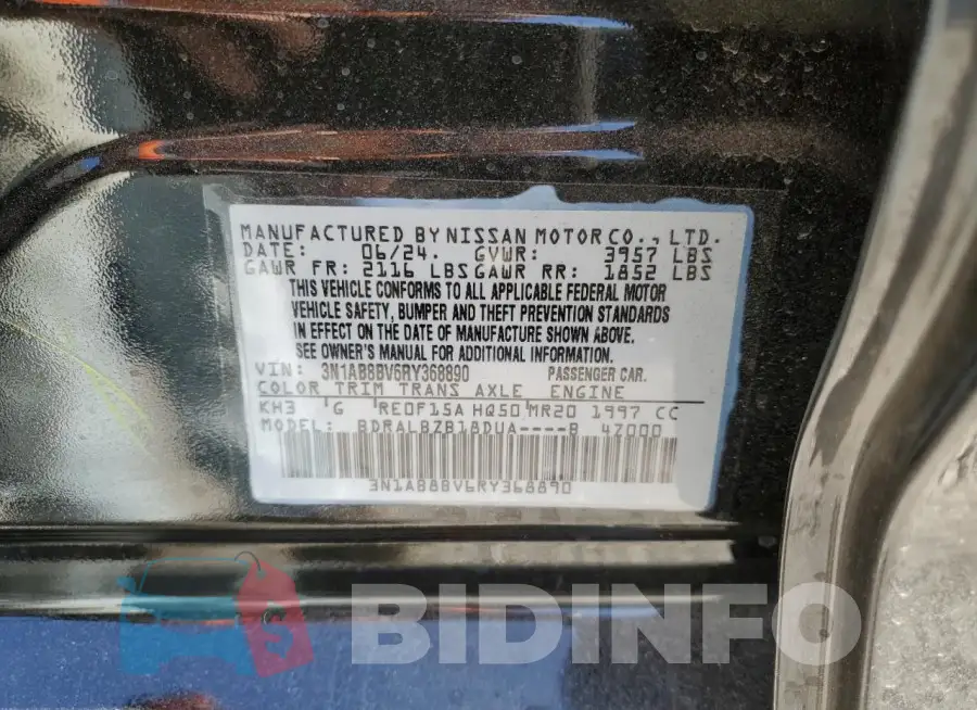 3N1AB8BV6RY368890 Photo# 13