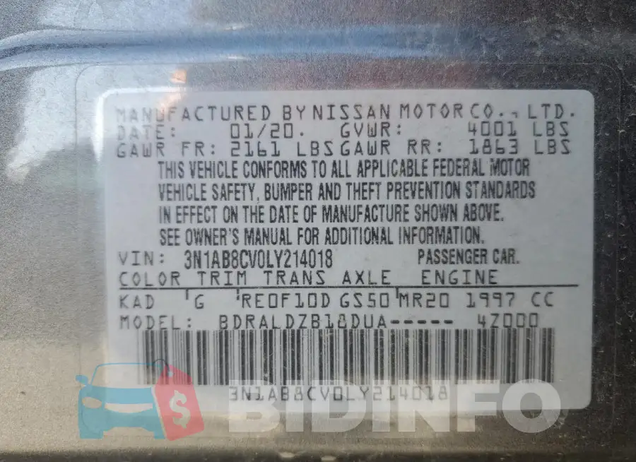 3N1AB8CV0LY214018 Photo# 12