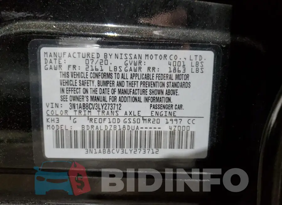 3N1AB8CV3LY273712 Photo# 12