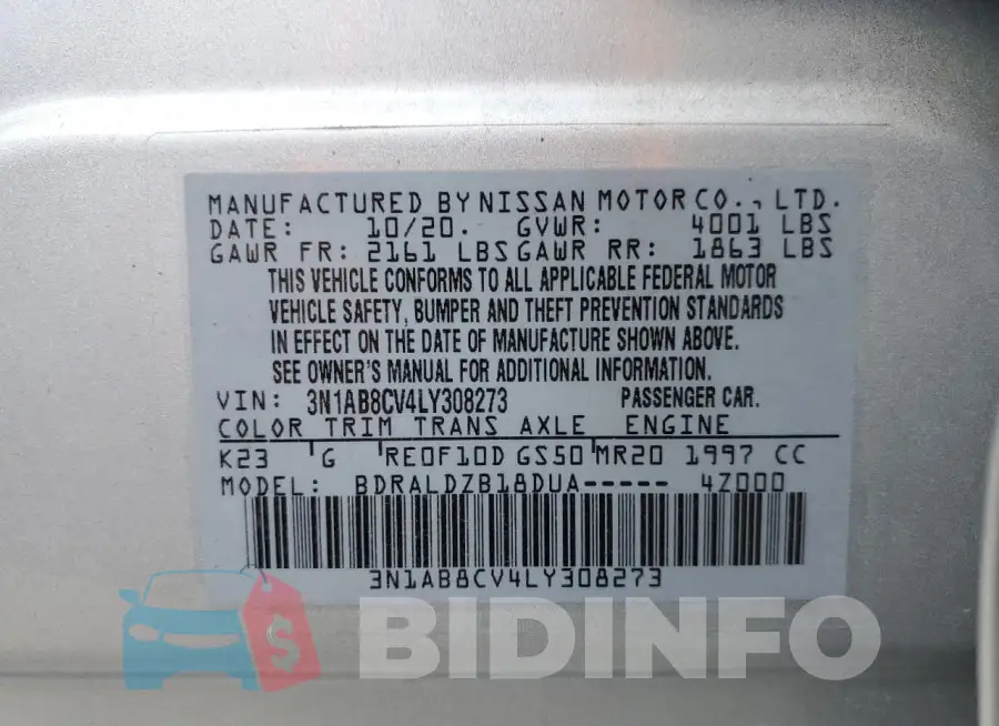 3N1AB8CV4LY308273 Photo# 12