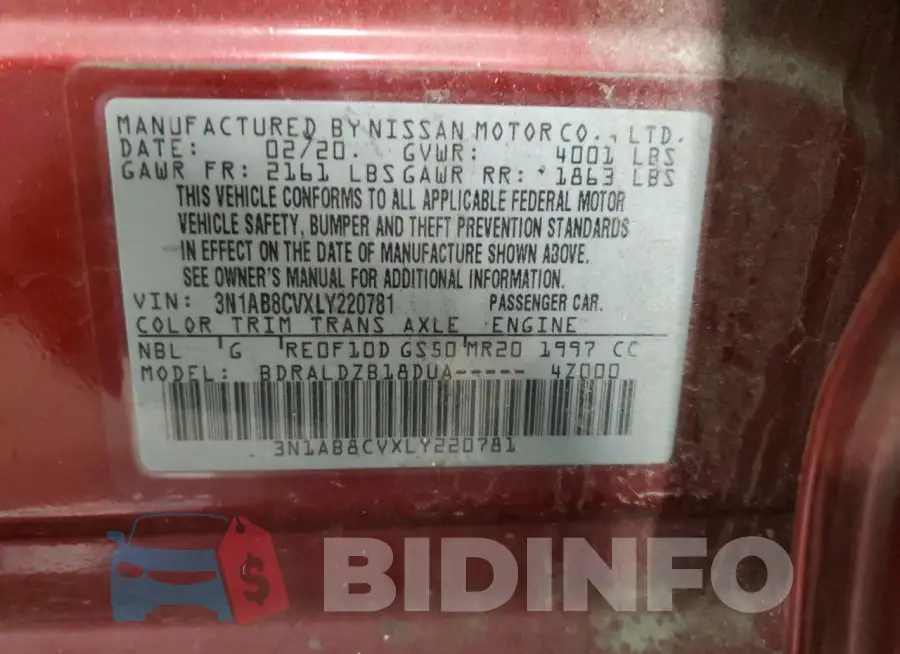 3N1AB8CVXLY220781 Photo# 12