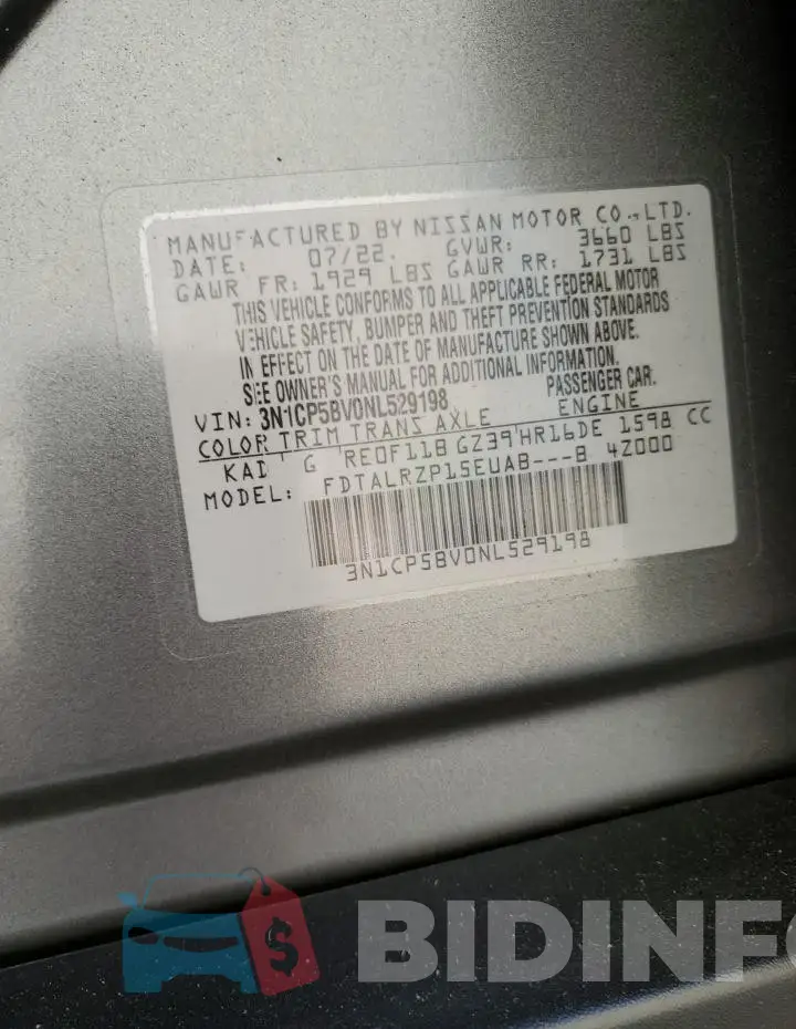 3N1CP5BV0NL529198 Photo# 13