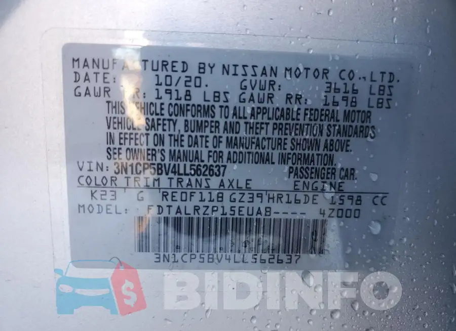 3N1CP5BV4LL562637 Photo# 13