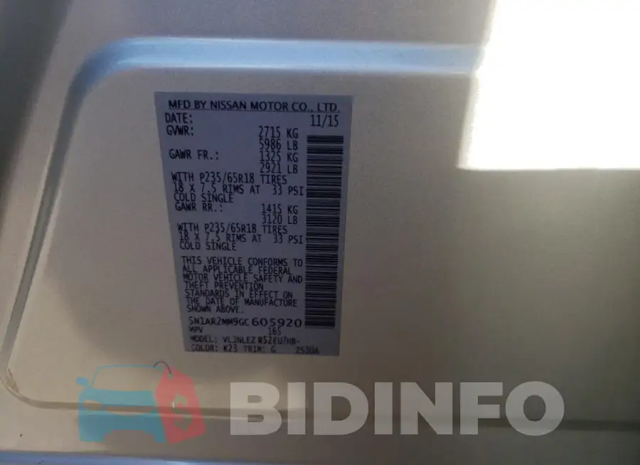5N1AR2MM9GC605920 Photo# 13