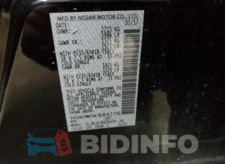5N1DR2MM7HC684776 Photo# 14