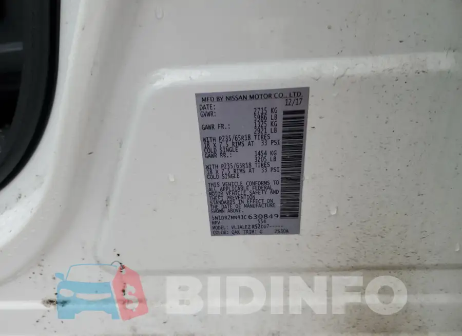 5N1DR2MN4JC630849 Photo# 13