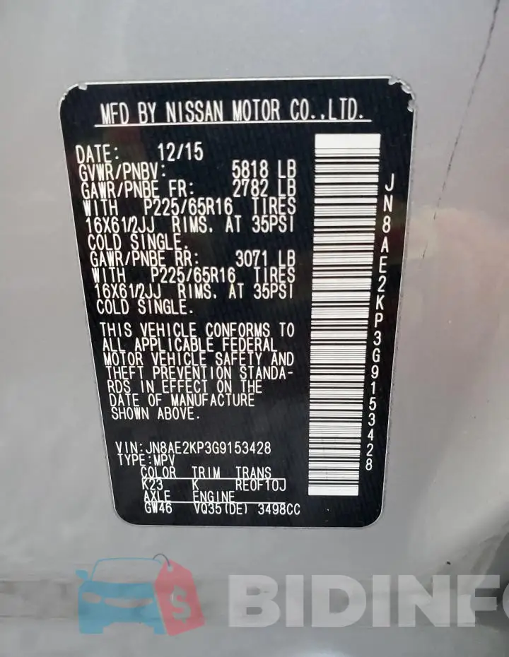 JN8AE2KP3G9153428 Photo# 13