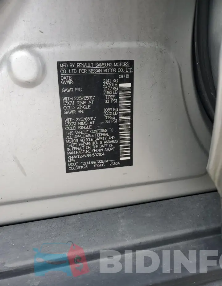 KNMAT2MV3KP502184 Photo# 14