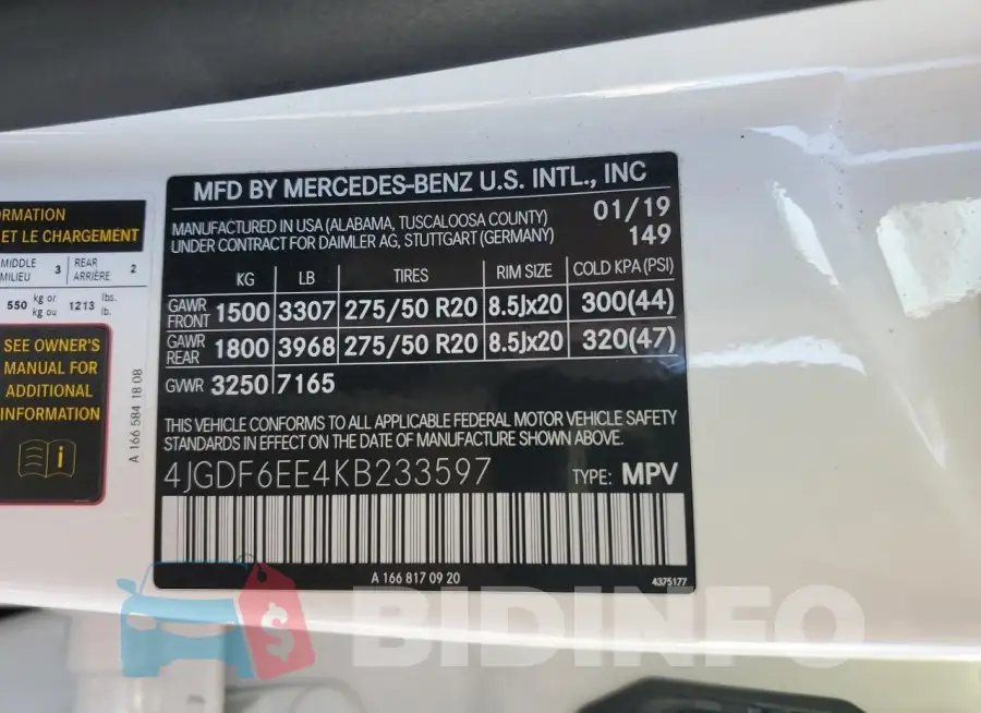 4JGDF6EE4KB233597 Photo# 13