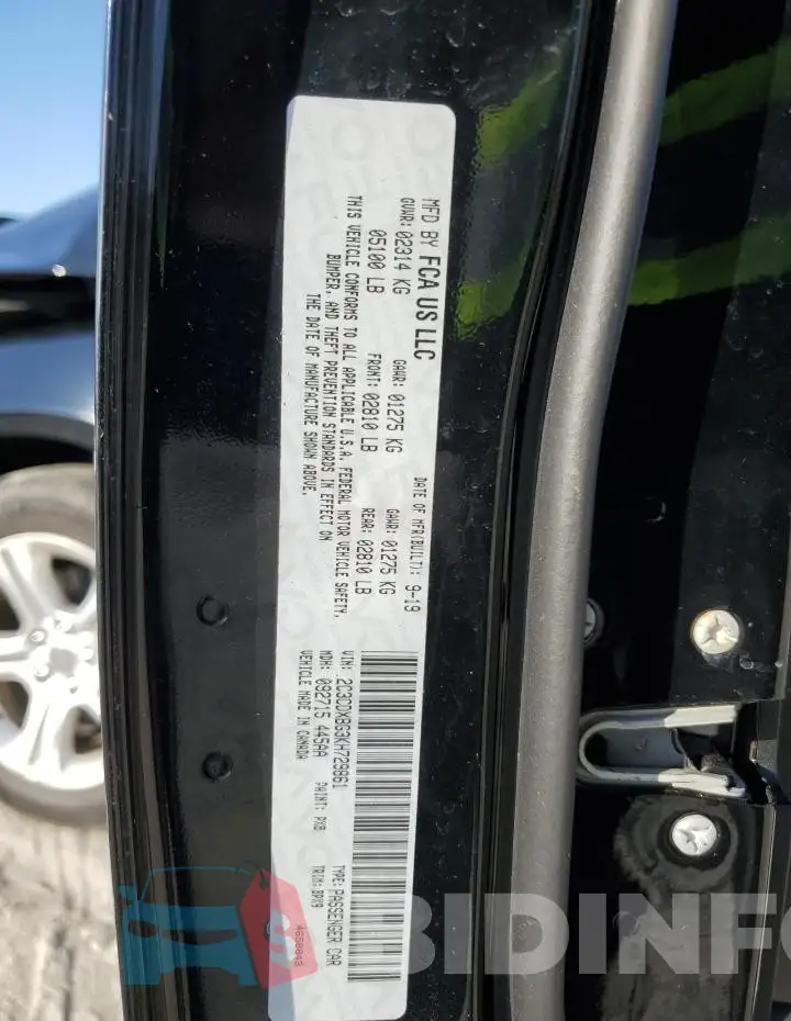 2C3CDXBG3KH729861 Photo# 12