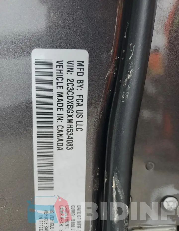 2C3CDXBGXMH534083 Photo# 12