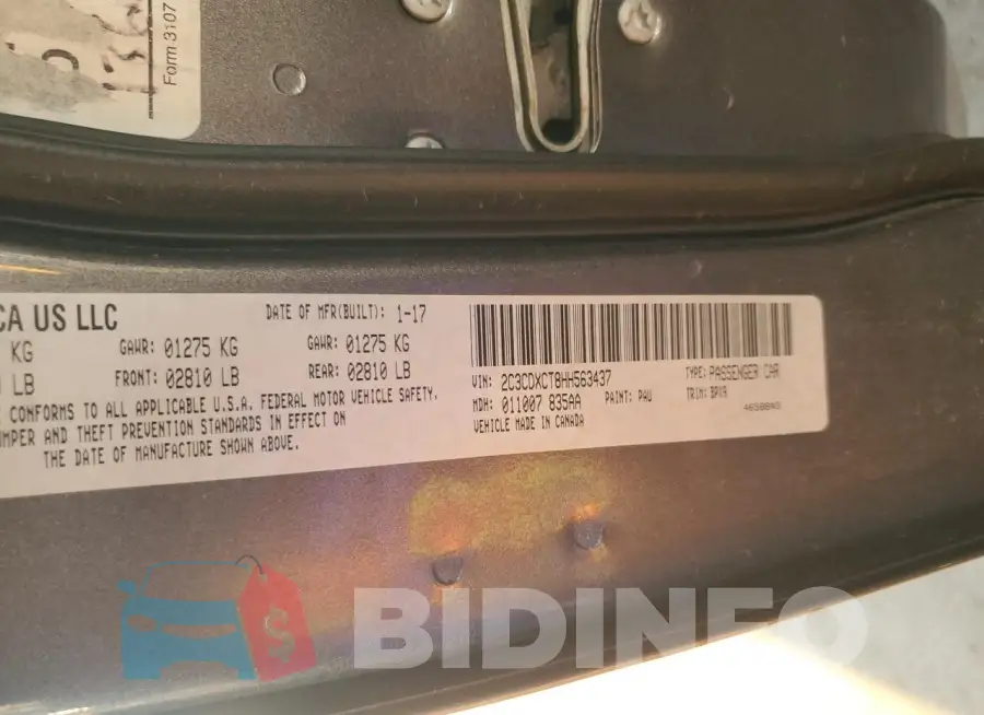 2C3CDXCT8HH563437 Photo# 12