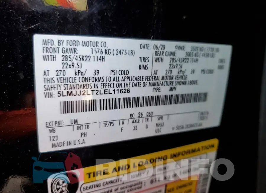 5LMJJ2LT2LEL11626 Photo# 14