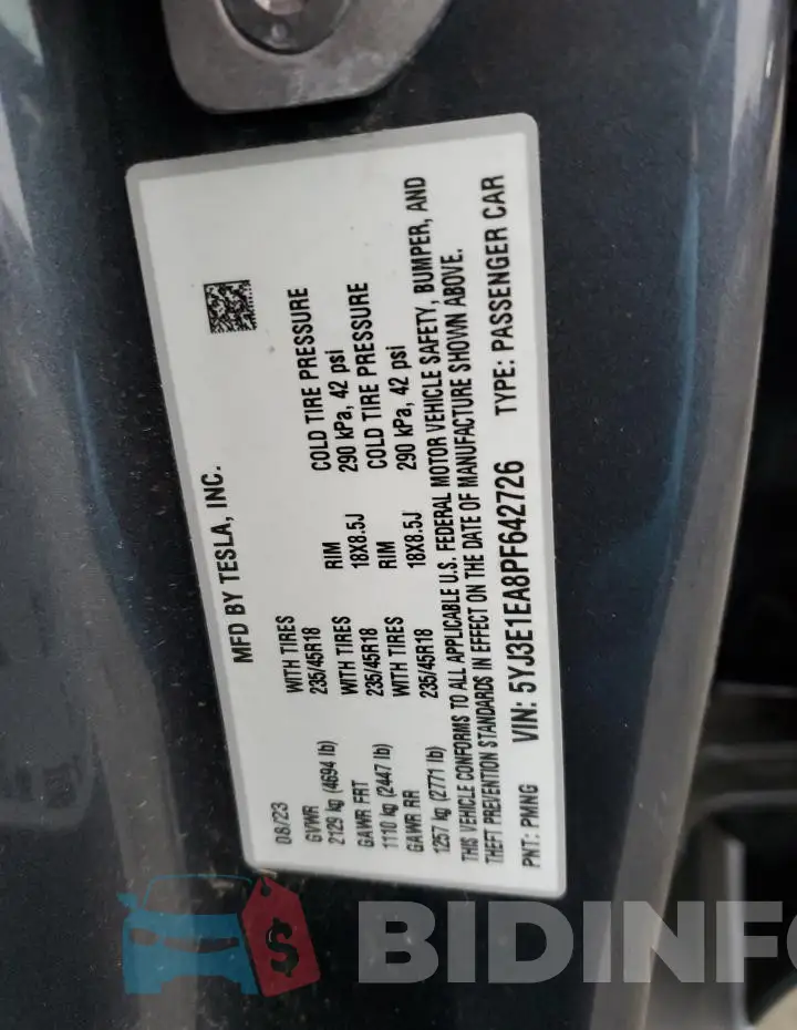 5YJ3E1EA8PF642726 Photo# 12