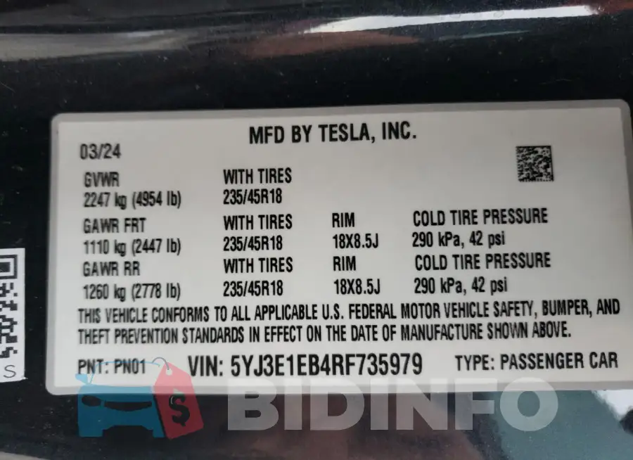 5YJ3E1EB4RF735979 Photo# 12