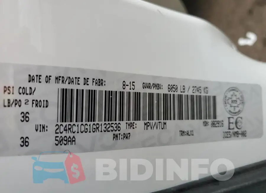 2C4RC1CG1GR132536 Photo# 14