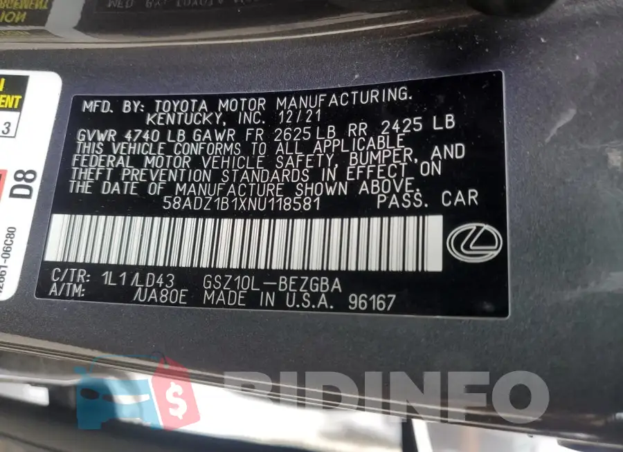 58ADZ1B1XNU118581 Photo# 12