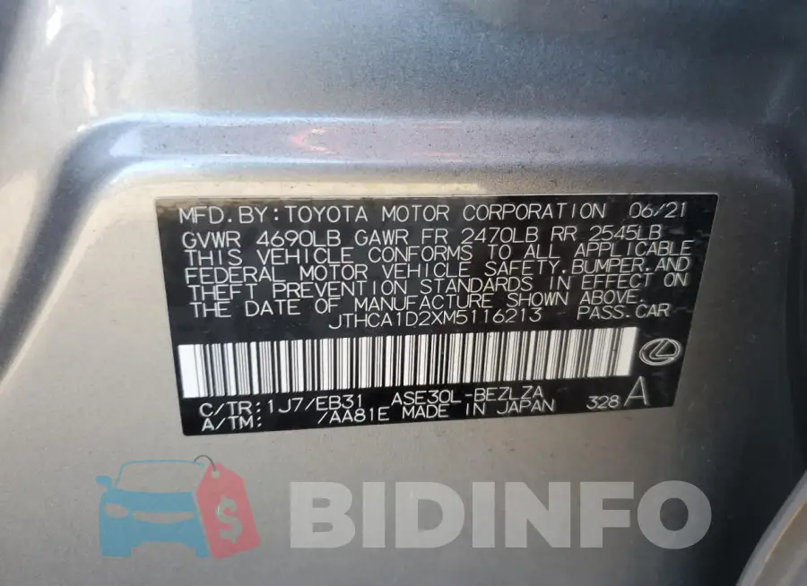 JTHCA1D2XM5116213 Photo# 12