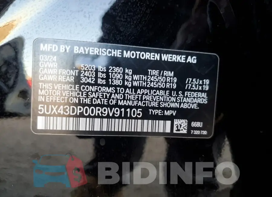 5UX43DP00R9V91105 Photo# 13