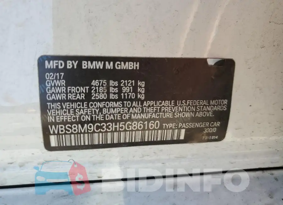 WBS8M9C33H5G86160 Photo# 12