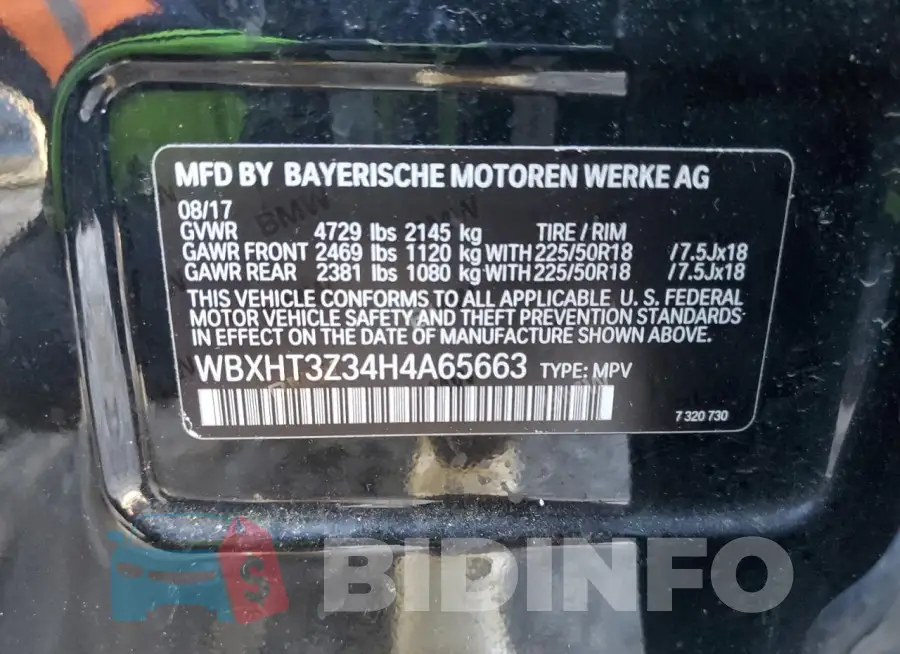WBXHT3Z34H4A65663 Photo# 13