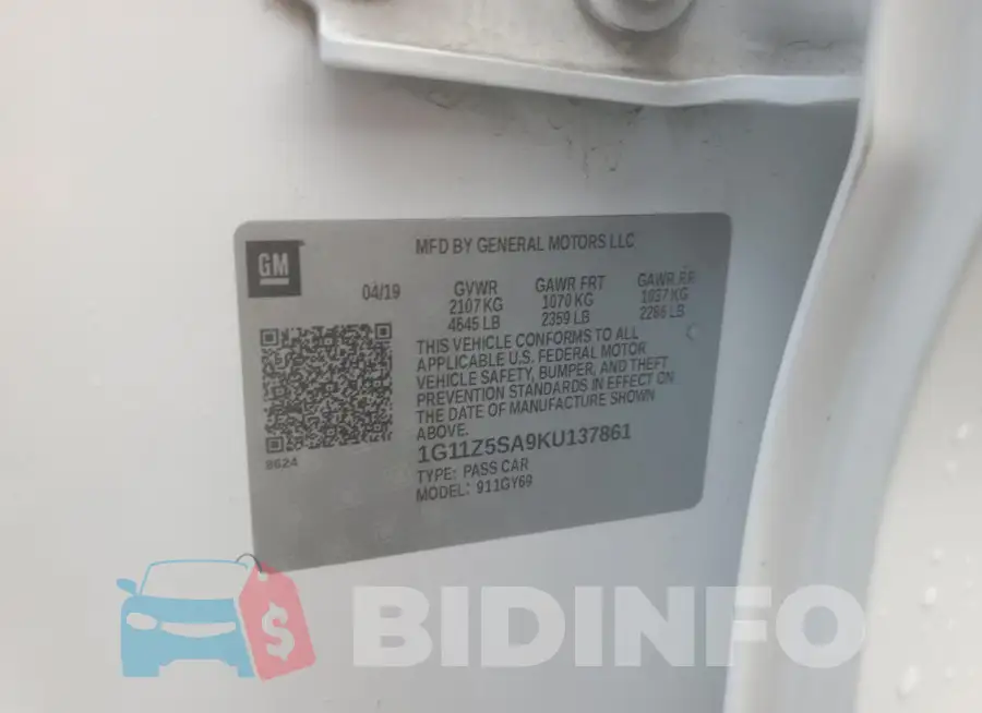 1G11Z5SA9KU137861 Photo# 12