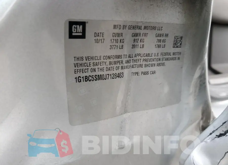 1G1BC5SM0J7128463 Photo# 12