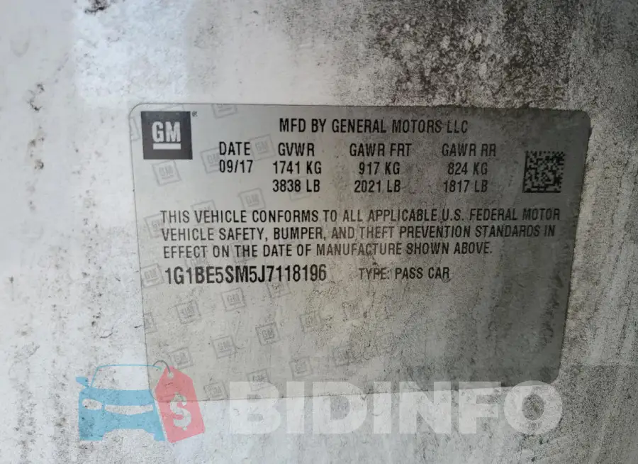 1G1BE5SM5J7118196 Photo# 12