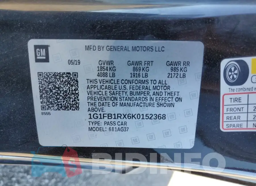 1G1FB1RX6K0152368 Photo# 12