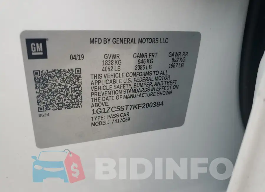 1G1ZC5ST7KF200384 Photo# 13