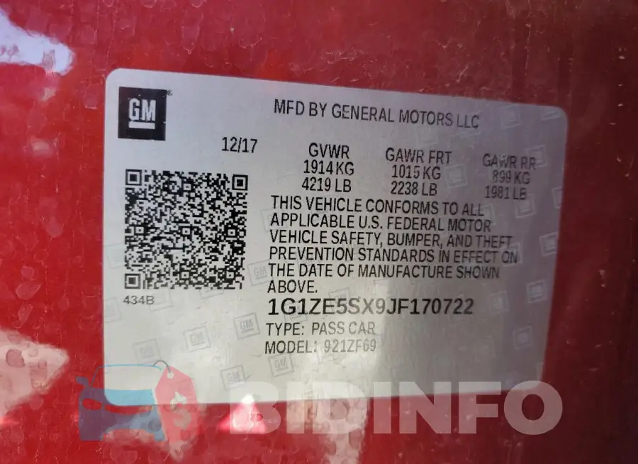1G1ZE5SX9JF170722 Photo# 12