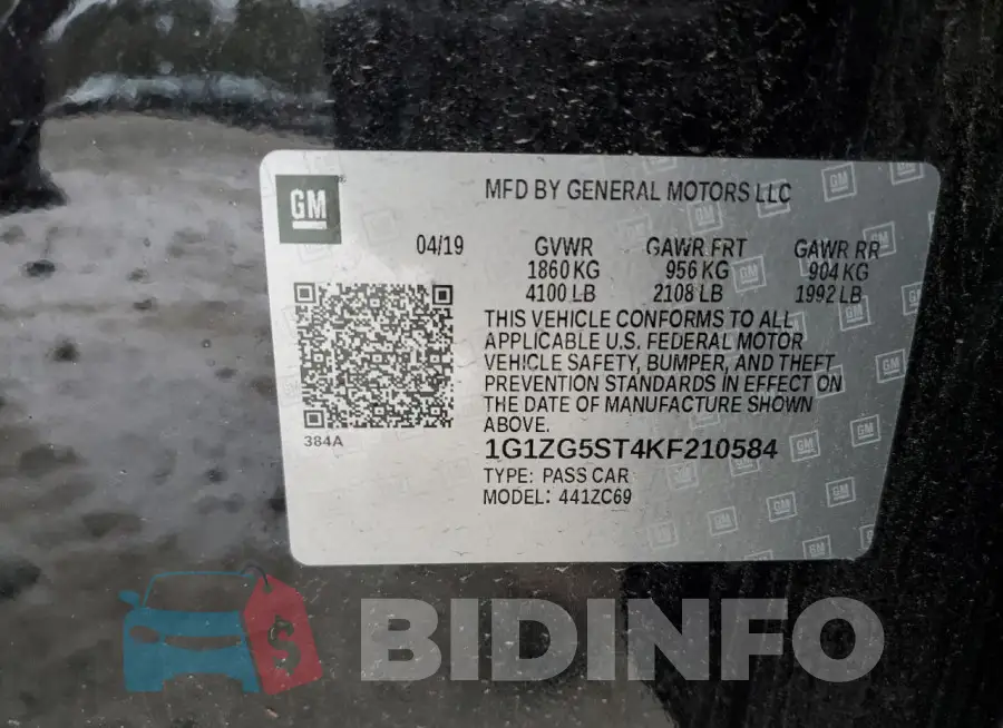 1G1ZG5ST4KF210584 Photo# 12