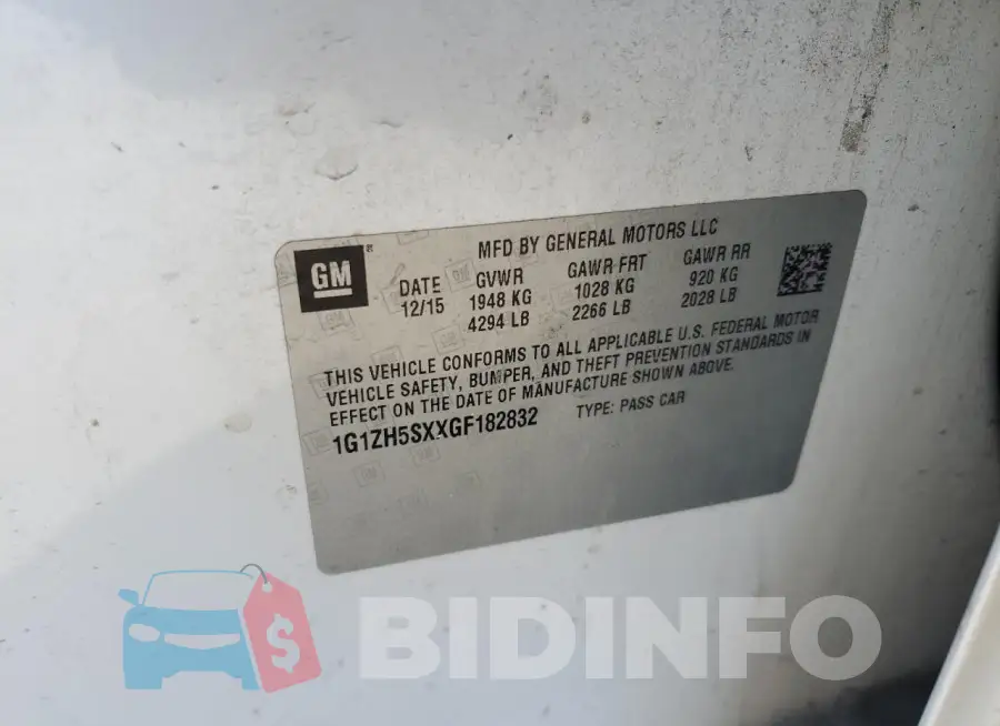 1G1ZH5SXXGF182832 Photo# 12