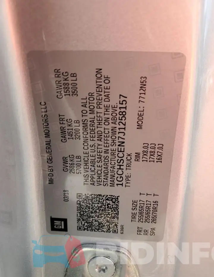 1GCHSCEN7J1258157 Photo# 13
