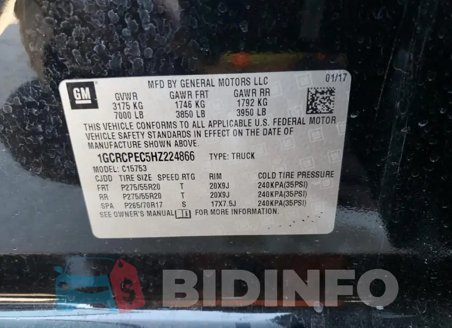 1GCRCPEC5HZ224866 Photo# 12