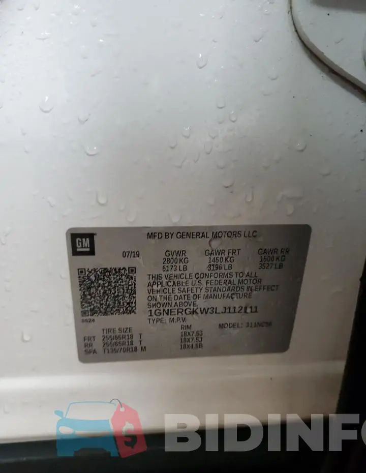 1GNERGKW3LJ112111 Photo# 14
