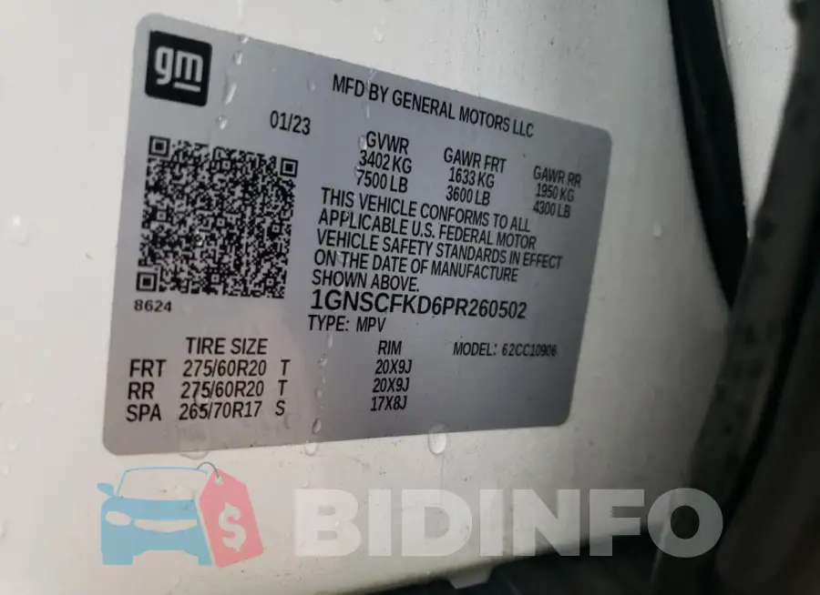 1GNSCFKD6PR260502 Photo# 13