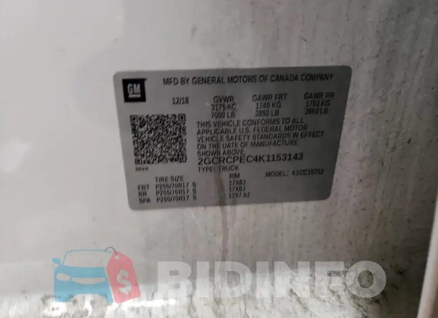 2GCRCPEC4K1153143 Photo# 12