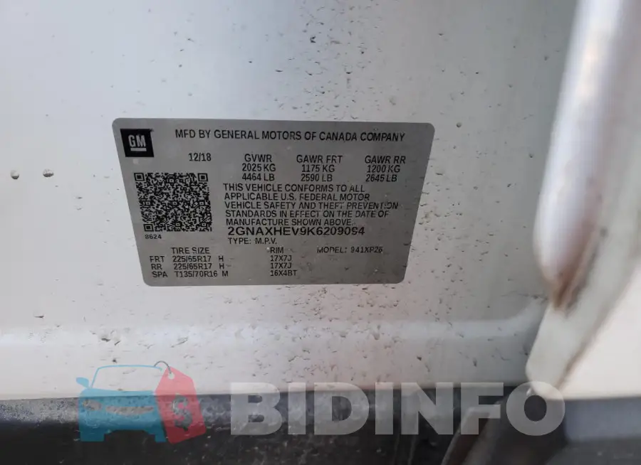 2GNAXHEV9K6209094 Photo# 12