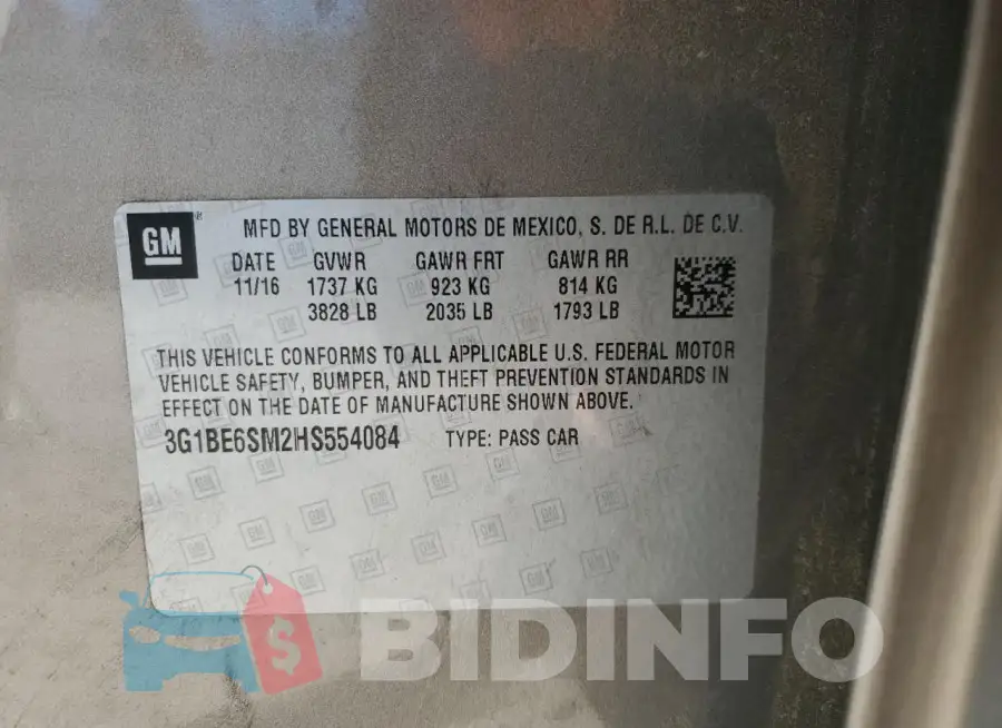 3G1BE6SM2HS554084 Photo# 12