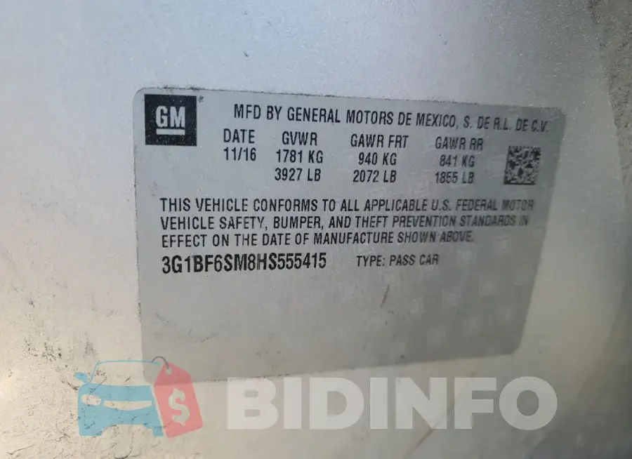 3G1BF6SM8HS555415 Photo# 12