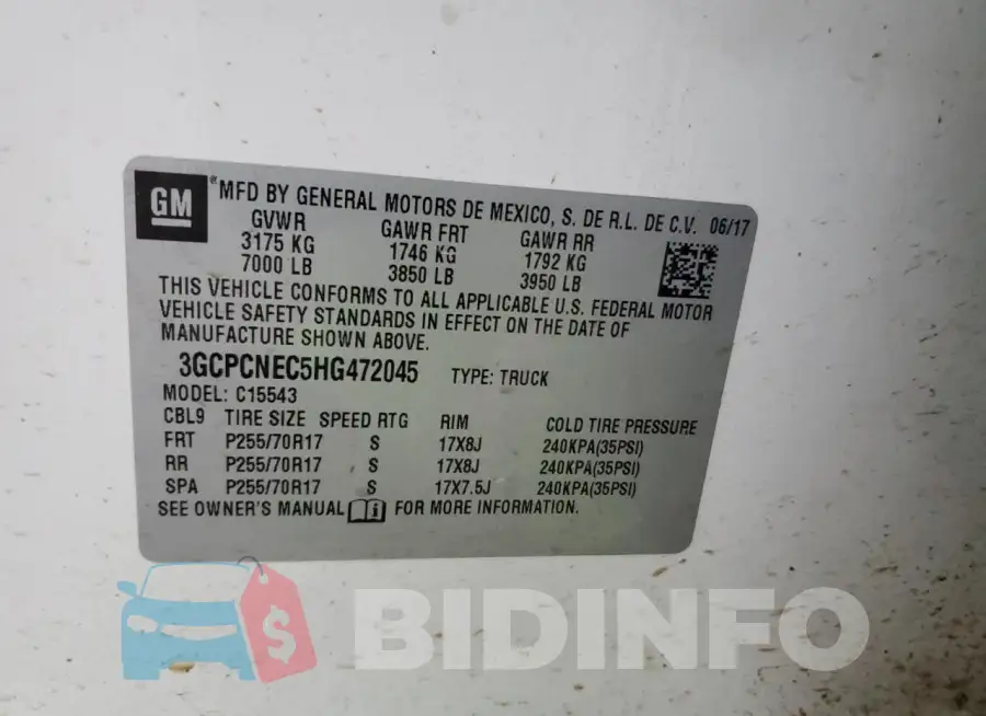 3GCPCNEC5HG472045 Photo# 12
