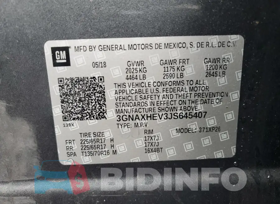 3GNAXHEV3JS645407 Photo# 14