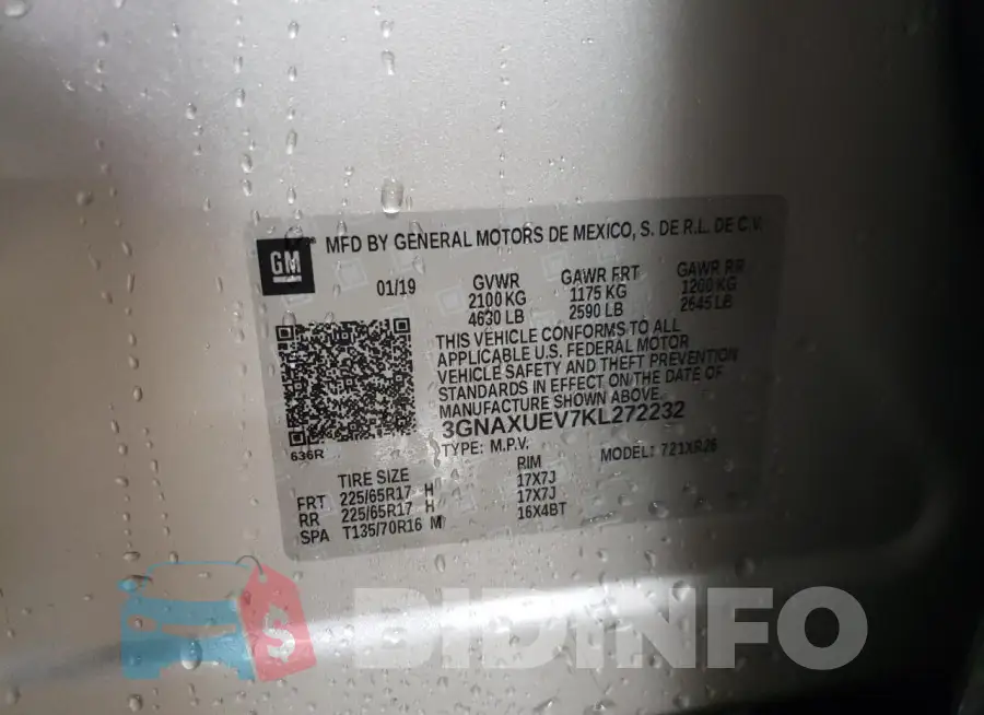 3GNAXUEV7KL272232 Photo# 12